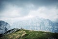 People in mountains, background alps Royalty Free Stock Photo