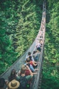 People moving along Capilano Suspension Bridge, Canada Royalty Free Stock Photo