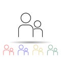 people multi color style icon. Simple thin line, outline vector of web icons for ui and ux, website or mobile application Royalty Free Stock Photo