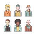 People multicolored icons vector set (men and women). Part four.