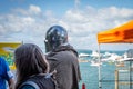 AUCKLAND, NEW ZEALAND - APRIL 07, 2018: Spectators and Competitors at the Murrays Bay Wharf Birdman Festival