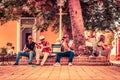 people musicians square cuba Royalty Free Stock Photo