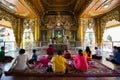 People in Myanmar temple Yangon
