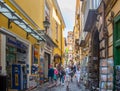 People in a narrow alley in Old Town Sorrento Royalty Free Stock Photo