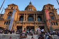 People at the National Art Museum of Catalunya Royalty Free Stock Photo