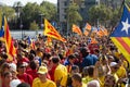 People at National Day of Catalonia in Barcelona