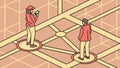 People Navigating a City Map Grid with GPS Vector Illustration, vector design Generative AI Royalty Free Stock Photo