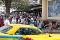 People near entrance market hall Mercado dos Lavradores, Funchal, Portugal