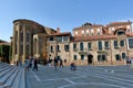 People near entrance to Basilica di Santa Maria della Salute