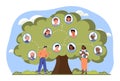 People near family tree vector concept