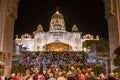 People near the Gurudwara Bangla Sahib on the occassion of the Gurpurab in New Delhi, India Royalty Free Stock Photo