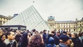 People near Louvre Museum Royalty Free Stock Photo