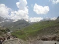 People near mountains doing trecking