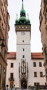 People near old Town Hall tower in Brno town