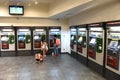 People near ticket automates in Grand Central Terminal, New York. Royalty Free Stock Photo