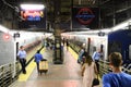 People near the train in Grand Central Terminal, New York. Royalty Free Stock Photo