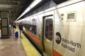 People near the train in Grand Central Terminal, New York. Royalty Free Stock Photo