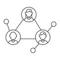People network connection. Social interaction diagram. User community symbol. Vector global illustration Royalty Free Stock Photo