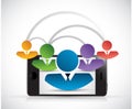 People network link phone illustration design Royalty Free Stock Photo