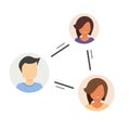 People network social link web communication connection group digital circle icon flat graphic illustration, relationship