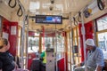 people in New Orleans use the street car in early morning to go to town and work Royalty Free Stock Photo