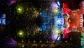 People at night open air concert aerial view Royalty Free Stock Photo