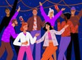 People at night party vector concept