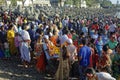 People observe Ganpati immersion process during Ganpati festival