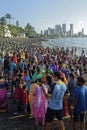 People observe Ganpati immersion process during Ganpati festival