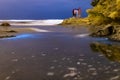 People observing the bioluminescent tide in Del Mar, California