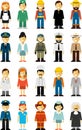 People occupation characters set in flat style isolated on white background Royalty Free Stock Photo
