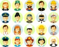 People occupation characters set in flat style isolated on white background Royalty Free Stock Photo