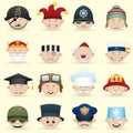 People occupations icon set