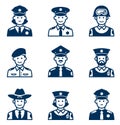 People occupations icons. Police icon. Royalty Free Stock Photo