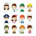 People Occupations Icons Set Royalty Free Stock Photo