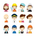 People Occupations Icons Set Royalty Free Stock Photo