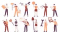 People occupations, IT, medical, construction and sport professions. Various workers, chef, policeman, fireman and IT engineer