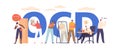 People With Ocd Concept. Obsessive-compulsive Disorder Experience Persistent, Vector Poster, Banner Or Flyer Royalty Free Stock Photo