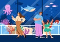 People in Oceanarium vector concept