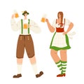 People on octoberfest or beer festival - vector Royalty Free Stock Photo