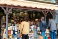 People in the old book fair in Cuesta de Moyano in Madrid