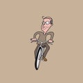 People old man ridding bicycle Royalty Free Stock Photo