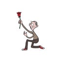 People old man rose love Royalty Free Stock Photo