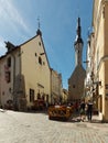 People on the Old square in Tallinn, Estonia