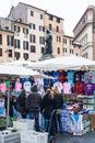 People on open market at Campo de Fiori in Rome Royalty Free Stock Photo