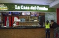 People order lunch in a fast food cafe in Bolivia