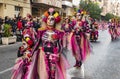 People at original costumes coronavirus the streets of the city