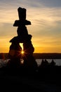 English Bay Vancouver Inukshuk Sunset