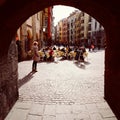 People at outdoor cafe in Innsbruck