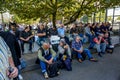 People outdoor in the Photokina Exhibition